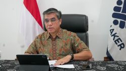 Menaker Yassierli saat memberikan sambutan secara virtual dalam Rapat Kerja Nasional (Rakernas) Perhimpunan Spesialis Kedokteran Okupasi Indonesia (PERDOKI)