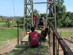 Jembatan Gantung Garuda Hampir Rampung, Akses Warga Sukoharjo–Gadingrejo Kian Terbuka