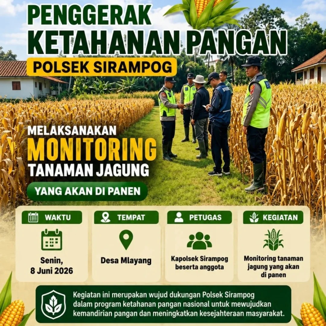 Dukung Ketahanan Pangan, Kapolsek Sirampog Kunjungi Lahan Jagung Desa Mlayang 1 IMG 20260611 WA0009