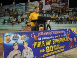 Kapolres Lhokseumawe Buka Turnamen Voli Bhayangkara ke-80, Arister VC PLN Menang Perdana
