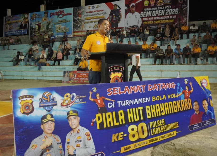 Kapolres Lhokseumawe Buka Turnamen Voli Bhayangkara ke-80, Arister VC PLN Menang Perdana 1 IMG 20260613 WA0008