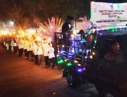 Sambut Tahun Baru Islam, Ratusan Masyarakat Baroh Langsa Lama Ikuti Pawai Obor