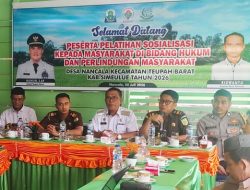 Camat Teupah Barat Hadiri Sosialisasi Bidang Hukum dan Perlindungan Masyarakat di Desa Nancala