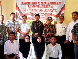 Camat Teupah Selatan Hadiri Pelantikan Aparatur Desa Badegong