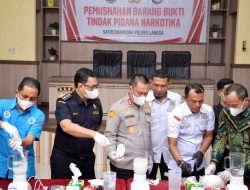 Empat Bulan Ungkap Narkoba, Polres Langsa Musnahkan 16,83 Kilogram Sabu dan Ganja